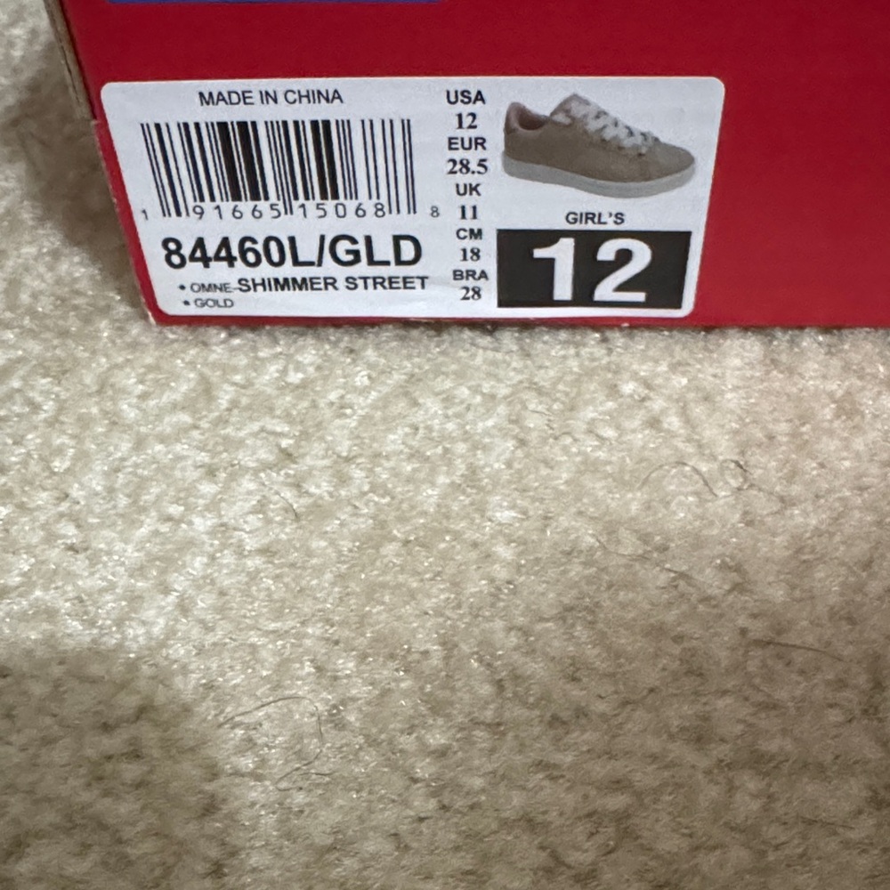 Skechers Girls' Gold Glitter Sneakers with Pink Lining - Picture 5 of 5